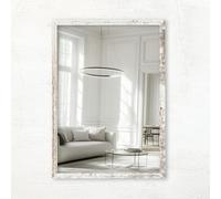 Clamaro Espejo de Pared Vision con Marco MDF, Blanco Vintage, 80 x 170 cm | Hecho a Mano en Alemania, Más de 300 Tamaños a Elegir, Montaje Vertical y Horizontal, Soporte Mural de Metal Incluido