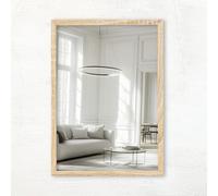 Clamaro Espejo de Pared Vision con Marco MDF, Roble Sonoma, 60 x 80 cm | Hecho a Mano en Alemania, Más de 300 Tamaños a Elegir, Montaje Vertical y Horizontal, Soporte Mural de Metal Incluido