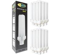 CLAR - Bombilla Fluorescente Gemini D 18W 4000K G24d-2 Luz Blanca Neutra 2 Pines CFL Técnica Reemplazo Alto Flujo Tubo Compacto Iluminación Interior Profesional Cocina Oficina Taller Preciso