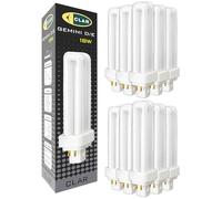 CLAR - Bombilla Fluorescente Gemini D/E 18W 3000K G24q-2 Luz Blanca Cálida CFL Profesional Tubo Compacto Alto Flujo 4 Pines Reemplazo Iluminación Técnica Cocina Oficina Taller Precisa