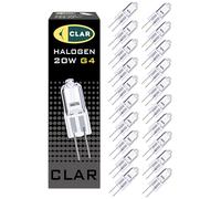 CLAR - Bombilla Halógena 2-PIN G4 20W 12V ocos Halógenos, (Pack 20)