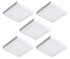 CLAR - Downlight LED Superficie Cuadrado, Plafones Para Techo LED, Candeeiro Teto Cozinha, Candeeiro De Teto, Lampara Cocina, Luz Neutra 4000ºK 24W (Pack 5)