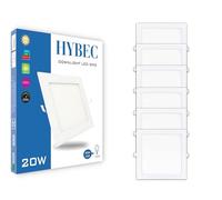 CLAR - Downlight LED Techo Cuadrado 20W, Downlight Cuadrado, Focos LED Cuadrados Empotrables, Iluminación Empotrable de Interior, Luz Fría 6000ºK (Pack 6)