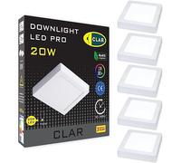 CLAR - Downlight LED Techo Superficie 20W, Plafón LED Techo cocina, Plafón led techo baño, Plafón LED Techo, Lámpara de techo