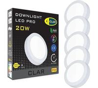 CLAR - Downlight LED Techo Superficie 20W, Plafón LED Techo cocina, Plafón led techo baño, Plafón LED Techo, Lámpara de techo