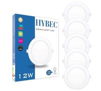 CLAR Hybec - Downlight LED techo empotrable, Luz Cálida 3000ºK 12W (Pack 5)