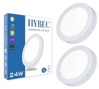 CLAR HYBEC - Downlight LED Techo Superficie 24W, Focos LED Interior Techo, Downlight Superficie, Plafón LED, Blanco Frío 6000Kº (Pack 2)
