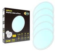 CLAR - Lámpara Led de Techo para Salón, Plafón Cocina y Dormitorio Matrimonio - Blanco Frío 6000ºK, 24W (Pack 5)