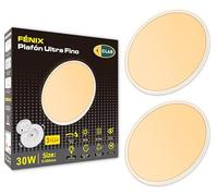 CLAR - Lámparas De Techo Salón, Plafón LED Techo 30 cm, Plafón Salón, Plafones Para Techo Led, Plafón Led Techo Cocina, Plafón Cocina, Lámpara De Techo Led, Blanco Cálido 3000ºK, 30W (Pack 2)