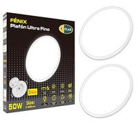 CLAR - Plafon Led Techo 50 Cm, Lámparas De Techo Salón, Plafón Salón, Blanco Neutro 4000ºK, 50W (Pack 2)