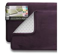 Clara Clark Bathroom Rugs, Ultra Soft Non Slip and Cozy, Velvet Memory Foam Set of 2 Bath Mats