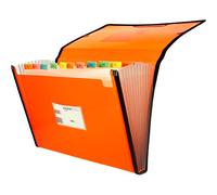 CLASIFICADOR ACORDEON GRAFOPLAS Blackline PP 13 DPTOS Ribete con Gomas Naranja