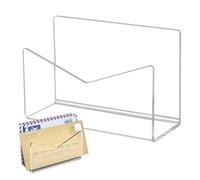 Clasificador de correo transparente, soporte para sobres organizador acrílico | Clasificador de correo de acrílico para estante de cartas, soporte clasificador de cartas para el hogar, encimera, escri
