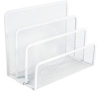 Clasificador de documentos de metal, con 3 compartimentos verticales, color blanco, para oficina y hogar