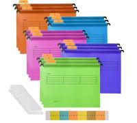 Clasificador de documentos de PVC, 15 unidades, formato A4, con carpetas colgantes, pestañas e insertos, ideal para oficina, escuela, escritorio y almacenamiento de documentos