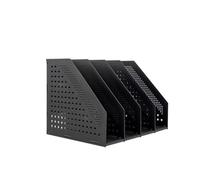 Clasificador De Mesa - Archivador De Revistas Plegable, Con Carpeta De Plástico De 4 Compartimentos, Organizador De Documentos Plegable Para Escritorio, Estante Divisor(Black)