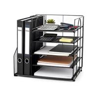Clasificador De Mesa - Organizador De Escritorio Con Soporte Para Archivos, Bandeja Organizadora Para Papel, Almacenamiento De Escritorio De Malla Con Revistero