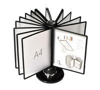 Clasificador De Mesa - Sistema De Paneles De Visualización De Mesa, 20 Paneles De Doble Cara, Tamaño Carta, Para Mostrar Documentos A4, Comedor, Lista De Precios(Black)