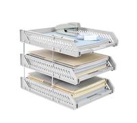 Clasificador De Mesa - Soporte Para Documentos De Escritorio, Con Diseño Desmontable, Estante Apilable Para Almacenamiento De Documentos, Bandeja Para Papel Tamaño Carta(Gray)