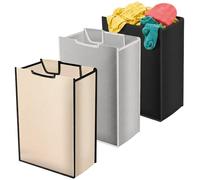 Clasificador de ropa de 3 compartimentos, 38x23x56 cm, tela Oxford, color gris/blanco/
