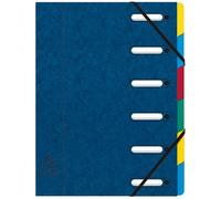 Clasificador Exacompta de 8 compartimentos con ventanas, modelo "Trieur", color azul, con 6 compartimentos reales, referencia 55062E