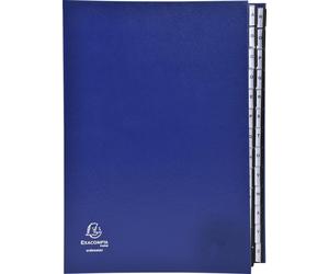Clasificador Exacompta de cartón rígido con separadores de plástico de la A a la Z, color azul, modelo 621229E