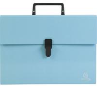 Clasificador familiar Exacompta de 18 compartimentos con asa, color azul pastel, modelo 56762E