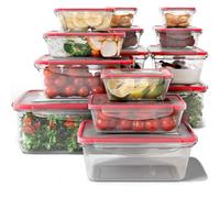 Classbach® Juego de 14 Cajas de Almacenamiento de Plástico con Tapa, 100% Estancas, Lonchera/Caja de Pan/Caja de Almacenamiento con Tapa