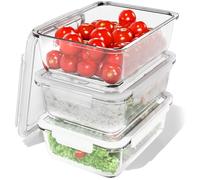 Classbach Recipientes de Vidrio para Alimentos, Set 3 x 1040 ml, Aptos para Lavavajillas, Microondas y Horno