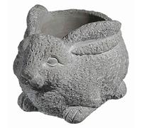 Classic Home and Garden Cement Buddies - Maceta para Interiores y Exteriores con Agujero de Drenaje, Conejo, Gris, pequeña, 6 Pulgadas