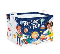 Clastyle Cestos Almacenaje Infantil Estudiar Cesta Ropa Sucia Plegable para Habitación Bebé Dormitorio Cajas de Almacenaje Juguetes para Chico Chica, Lectura Espacial, 40x30x30 cm