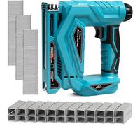 Clavadora a batería compatible con Makita 18 V - 2 en 1 18GA grapadora y pistola de clavos tipo 140 con 150 tiros/min, incluye 1000 clavos y 1000 grapas, para muebles, madera, proyectos de bricolaje