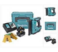 Clavadora a batería Makita DBN 500 RTJ 15-50 mm 90° 18 V + 2x Baterías 5.0 Ah + Cargador + 20000x Clavos de 50 mm + Maletín MakPac