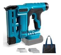 Clavadora Grapadora 2 en 1 Eléctrica compatible con Makita 18V Baterías | Pistola Clavadora Inalámbrica, Profundidad Regulable, para Tapicería, 1000 Clavos y 1000 Grapas