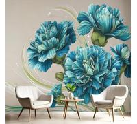 Clavel De Línea Estilo De Ilustración Moderno 350X256Cm Papel Pintado 3D Decoración Mural De La Sala De Estar Dormitorio 3D Wallpaper Sala De Estar La Pared Para Dormitorio Mural