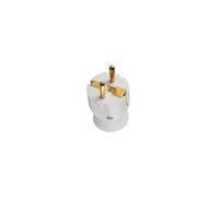Clavija aérea 16A 250V, blanca, alta resistencia y facilidad de conexión, ideal para instalaciones eléctricas y equipos de aire libre.