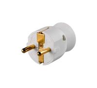 Clavija aérea 16A 250V, color blanco, para conexiones eléctricas seguras en ambientes exteriores e industriales.