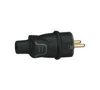Clavija bipolar 2P+T 16A IP44 de caucho negro y gran resistencia para usos severos (Legrand 050342)