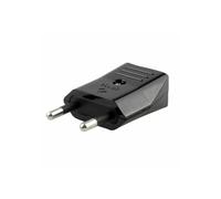 Clavija bipolar negra 10A, ideal para conexiones eléctricas seguras y eficientes en electrodomésticos y herramientas.