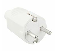 Clavija de caucho blanca 10/16A, ideal para conexiones eléctricas resistentes y seguras en entornos domésticos e industriales.