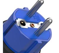 Clavija de caucho negra IP54 16A 250V, resistente al agua y polvo, ideal para conexiones eléctricas en entornos industriales y exteriores.