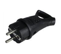 Clavija eléctrica aerea hembra schuko goma a dedo negra 16a dh 36.046