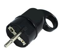 Clavija macho schuko a dedo 16a/250vac negra dh 36.039/d/n