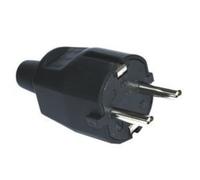 Clavija red electrica schuko macho 16a/250vac goma color negro k16015