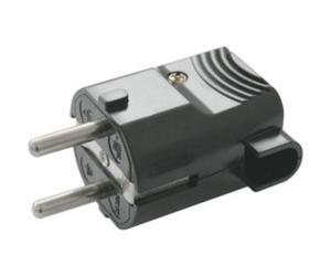 Clavija red schuko macho acodada 16a/250vac negro