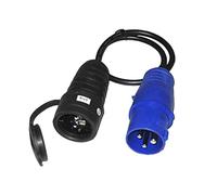 Clavija y cable de 16A 230V 3500W con base aérea, ideal para conexión eléctrica en exteriores y proyectos de instalación.