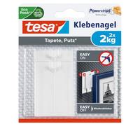 tesa Clavo adhesivo para paredes pintadas y yeso 2 kg, 2 piezas