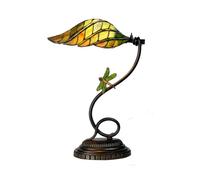 Clayre&Eef Leaf - elegante lámpara de mesa de estilo Tiffany