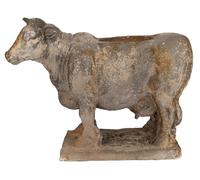 Clayre & Eef: Maceta de cerámica en forma de vaca, color gris, dimensiones 36x15x28 cm