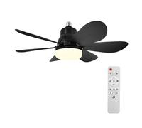 CLBDRESS 20" Pequeño ventilador de techo con luz, LED 40W 6 velocidades regulable, 200-2000LM + 3 temperaturas de color 3000-6000K, mando a distancia montaje bajo para dormitorio cocina lavandería
